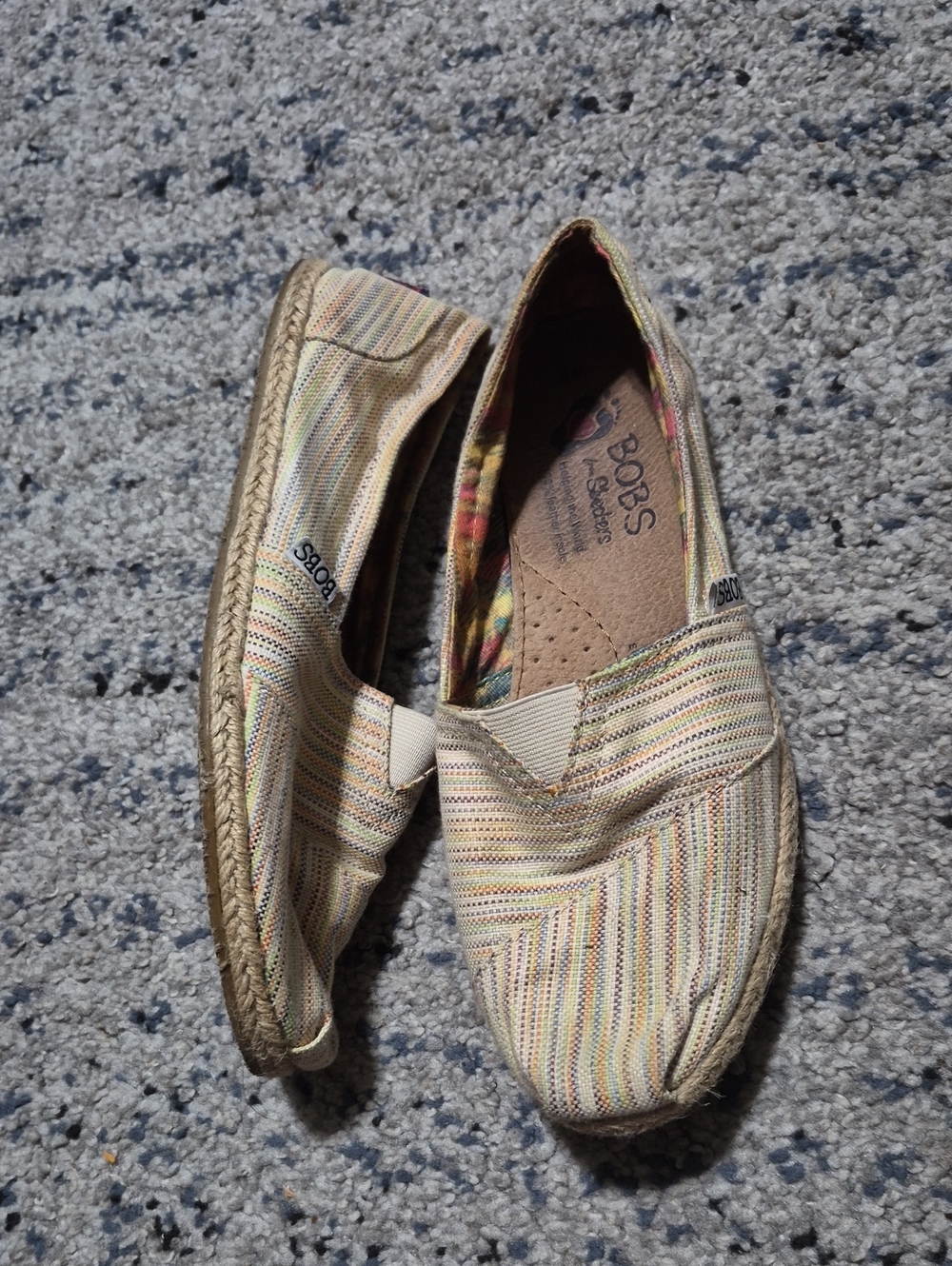BOBS from Skechers Multicolor Striped Canvas Slip-On Espadrilles